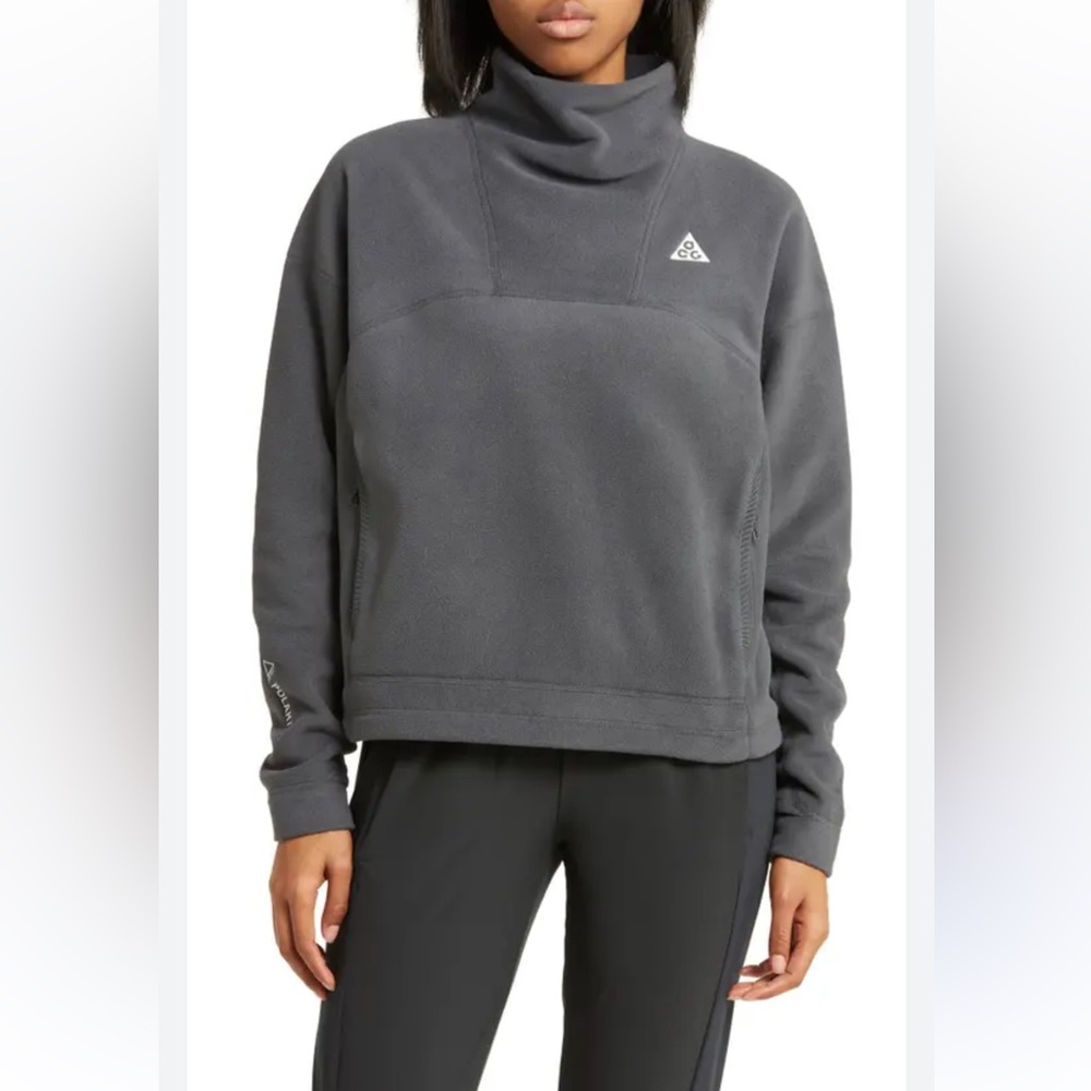 Nike ACG Therma-fit Wolf Tree Anthracite Mock Neck Fleece Sweater/Pullover